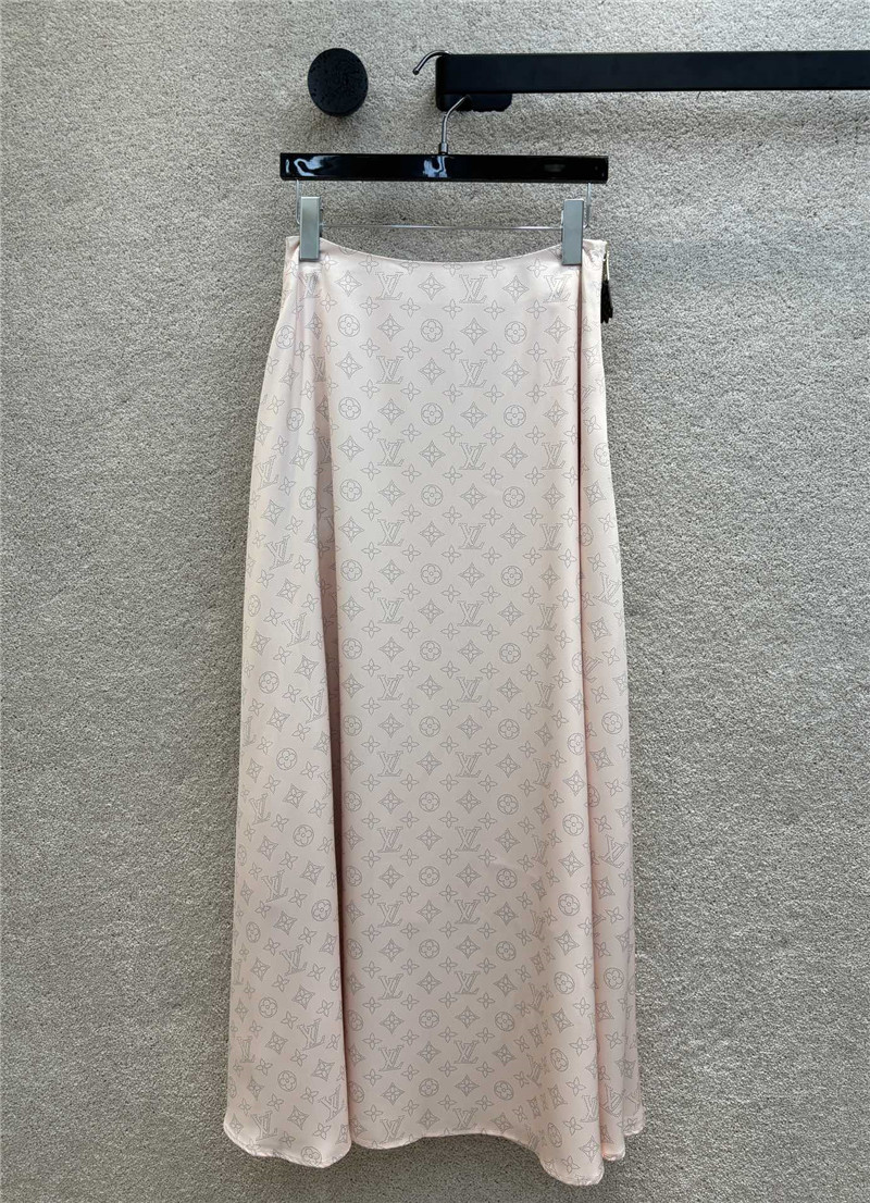 louis vuitton LV cherry blossom pink printed long skirt replicas clothes