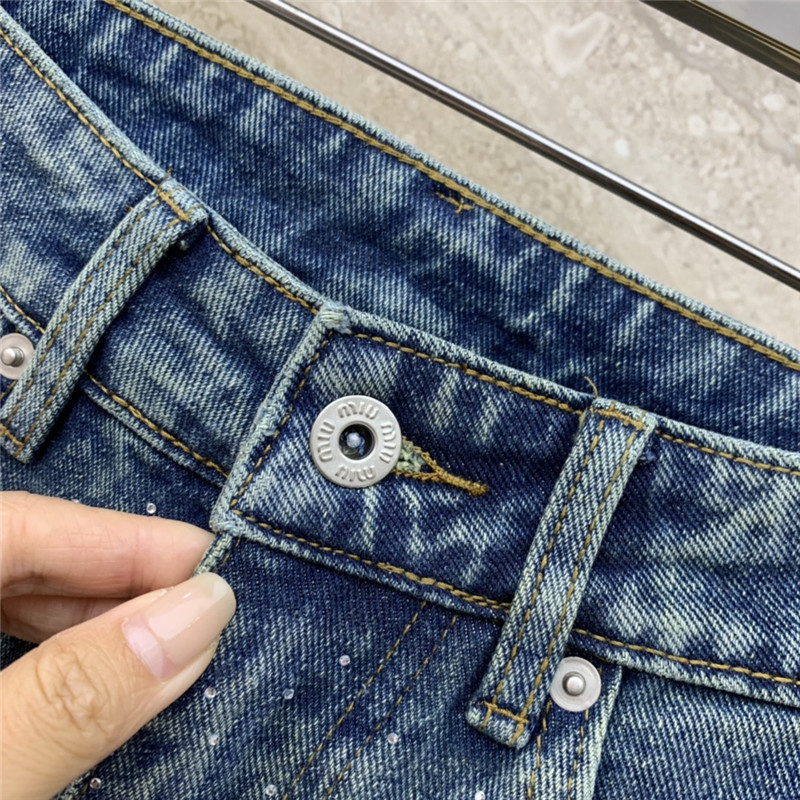 m1um1u hot D1am0nd straight denim trousers replicas clothes