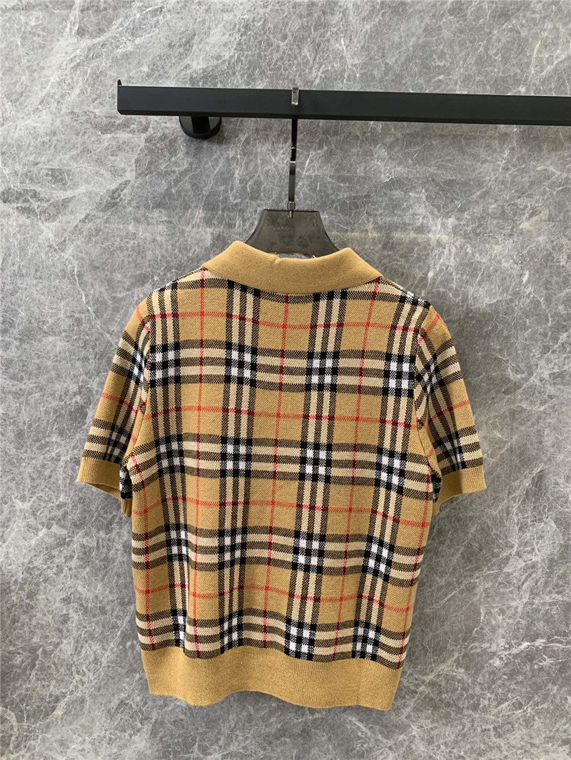 Bv*b*rry checked wool knit polo shirt replica clothing sites