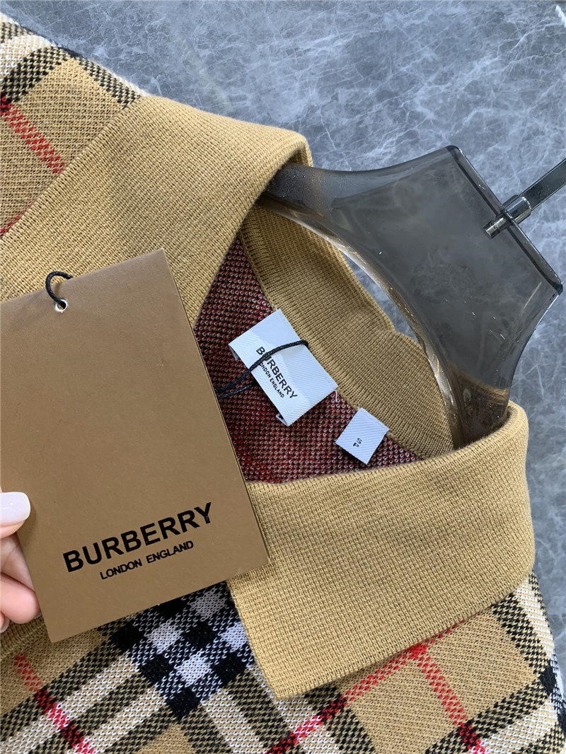 Bv*b*rry checked wool knit polo shirt replica clothing sites