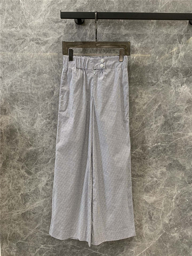 Chanel elastic waist striped wide leg pants replica clothing