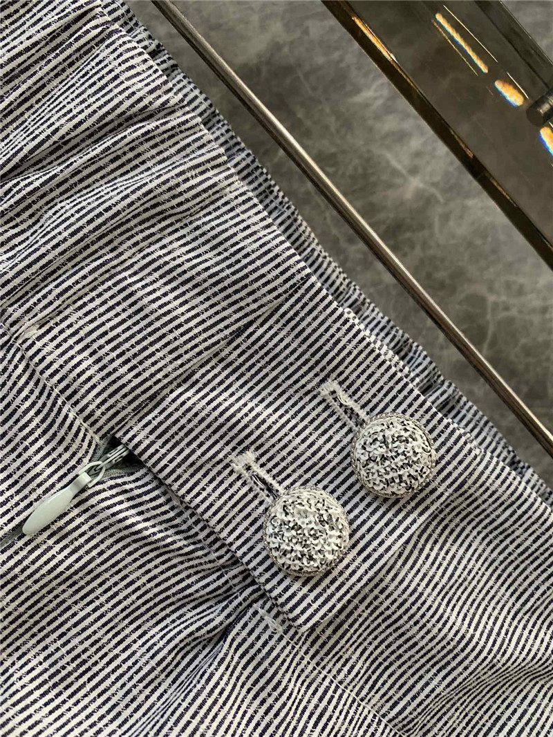 Ch**el elastic waist striped wide leg pants replica clothing