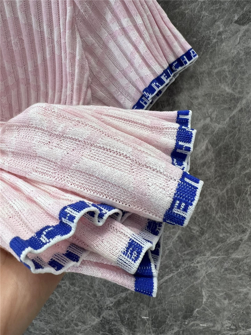 Ch**el jacquard letter contrast top replica clothes