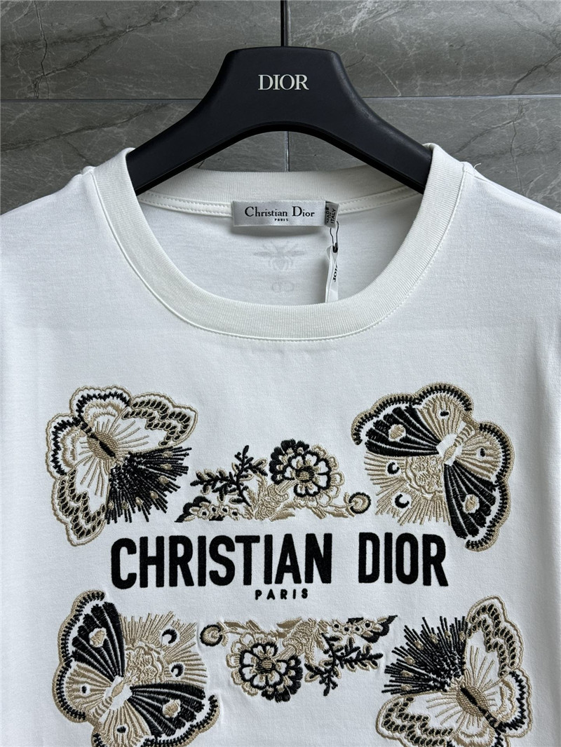 dior butterfly embroidered T-shirt replica clothing sites