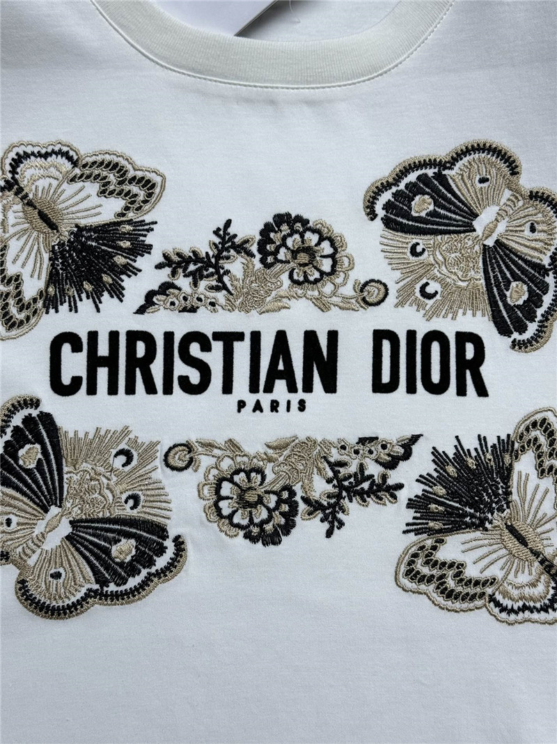 dior butterfly embroidered T-shirt replica clothing sites