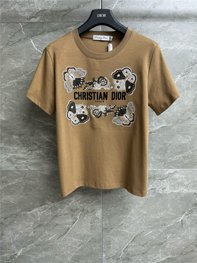 dior butterfly embroidered T-shirt replica clothing sites