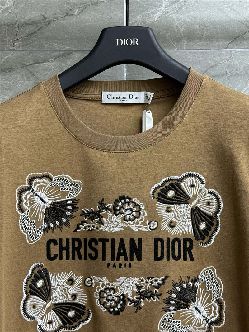 dior butterfly embroidered T-shirt replica clothing sites