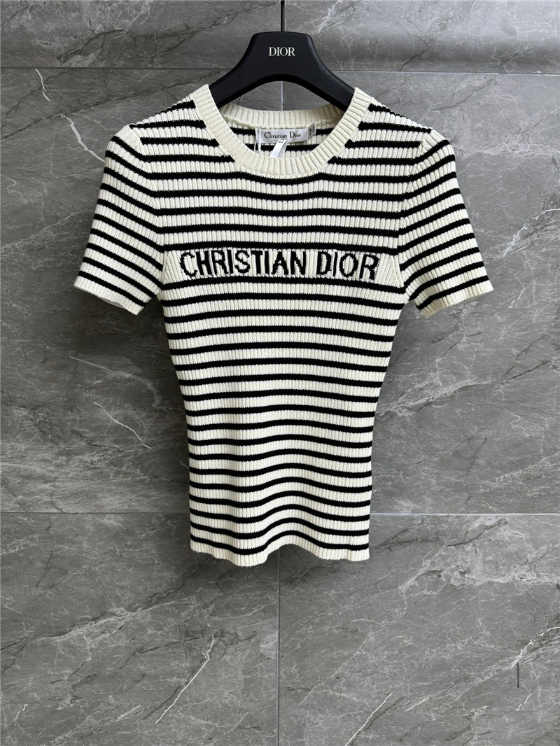 dior striped knitted short sleeve replicas clothes