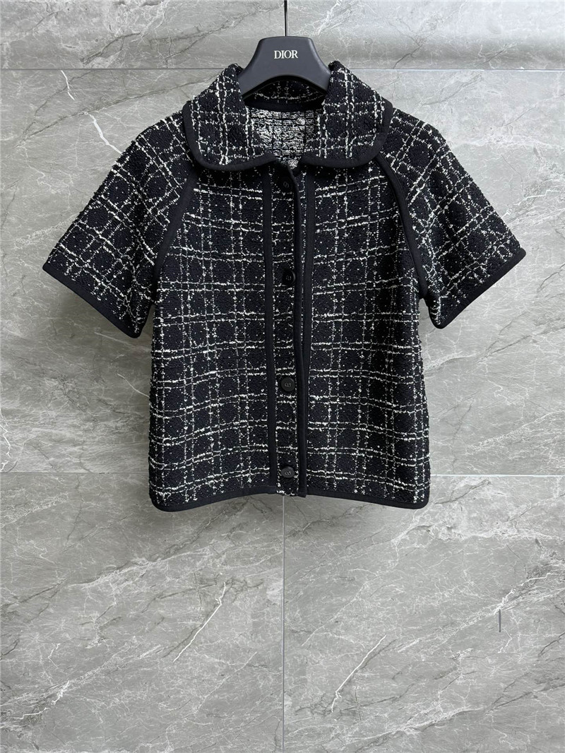 dior cannage short-sleeved cardigan replicas clothes