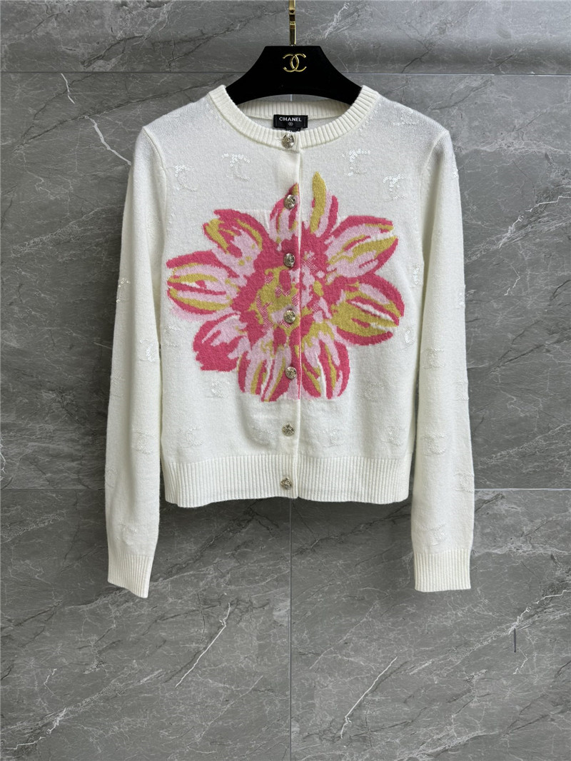 Chanel Sequins Floral Jacquard Cardigan