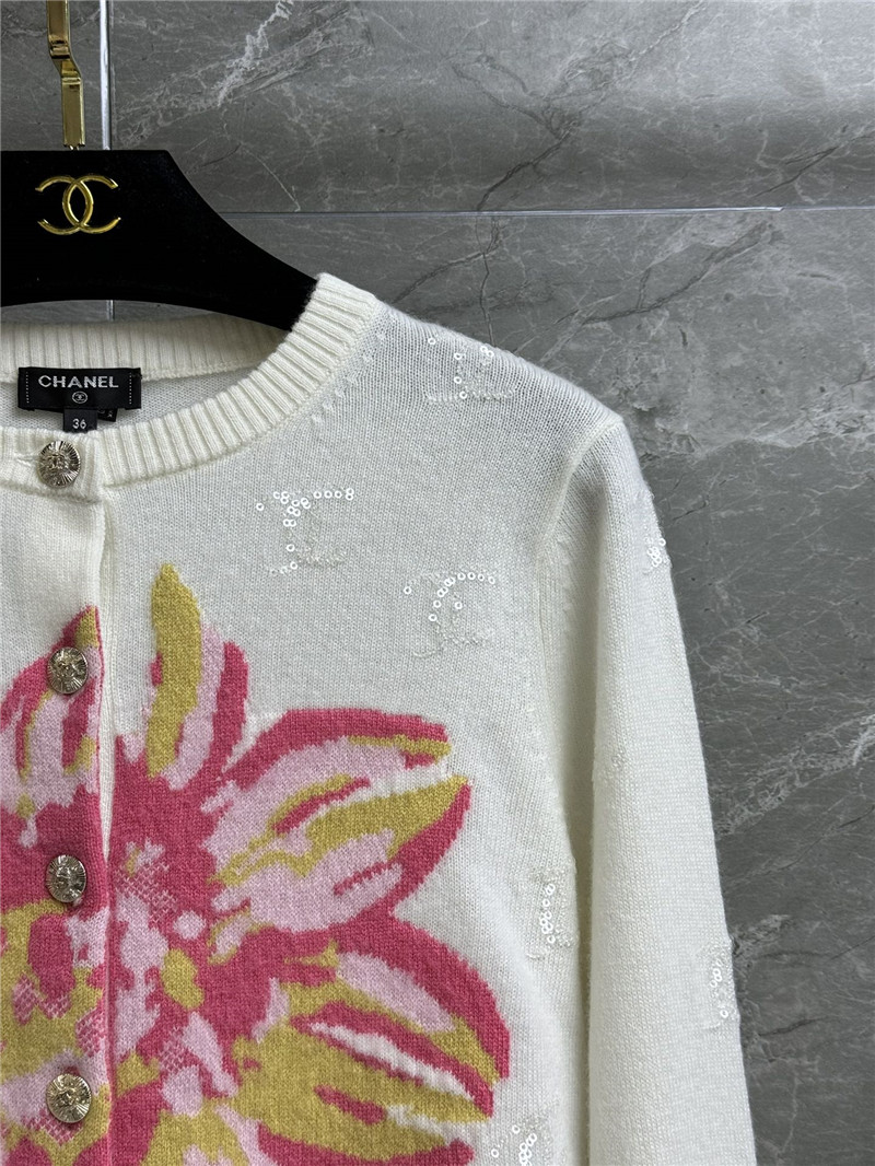 Chanel Sequins Floral Jacquard Cardigan