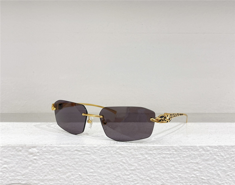 C A R T I E R Rimless Leopard Sunglasses