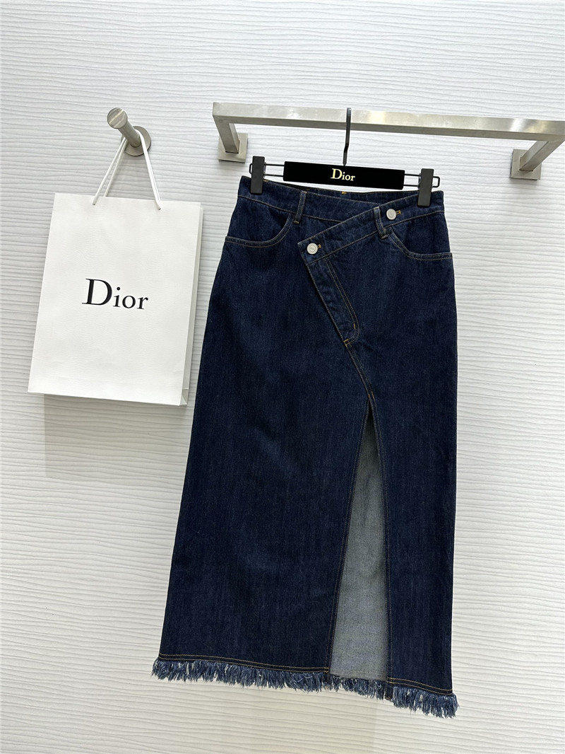 dior irregular cut slit denim skirt replicas clothes