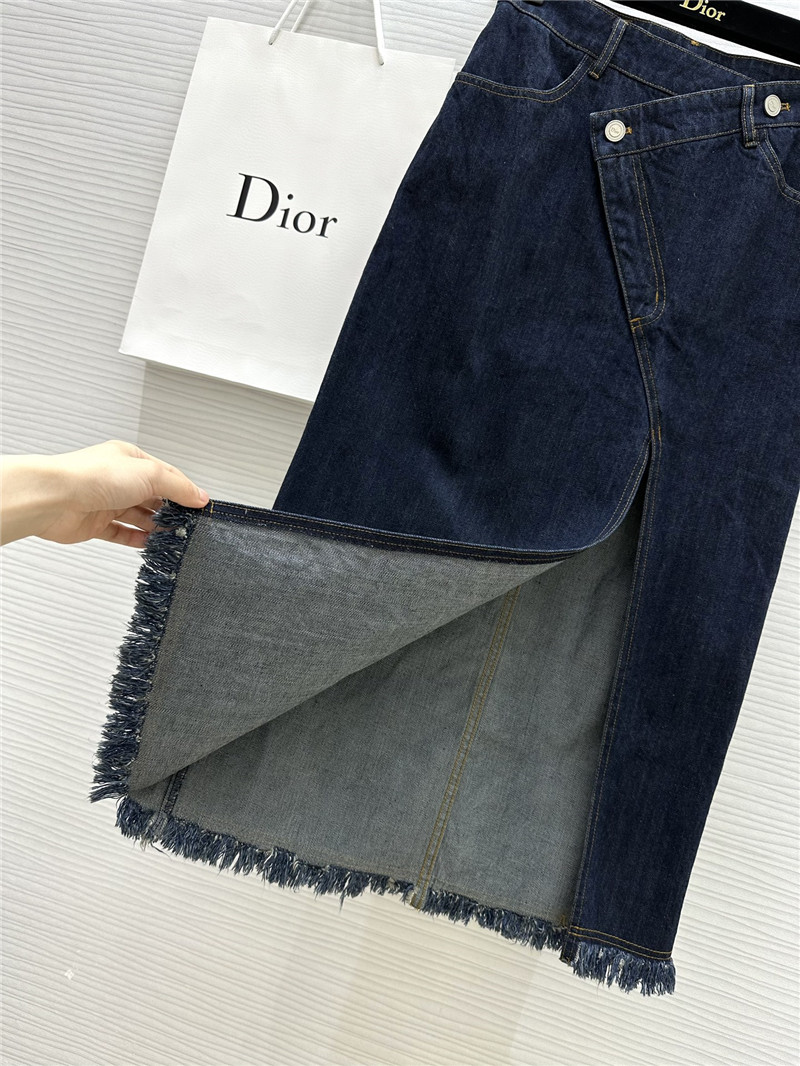 D10r irregular cut slit denim skirt replicas clothes