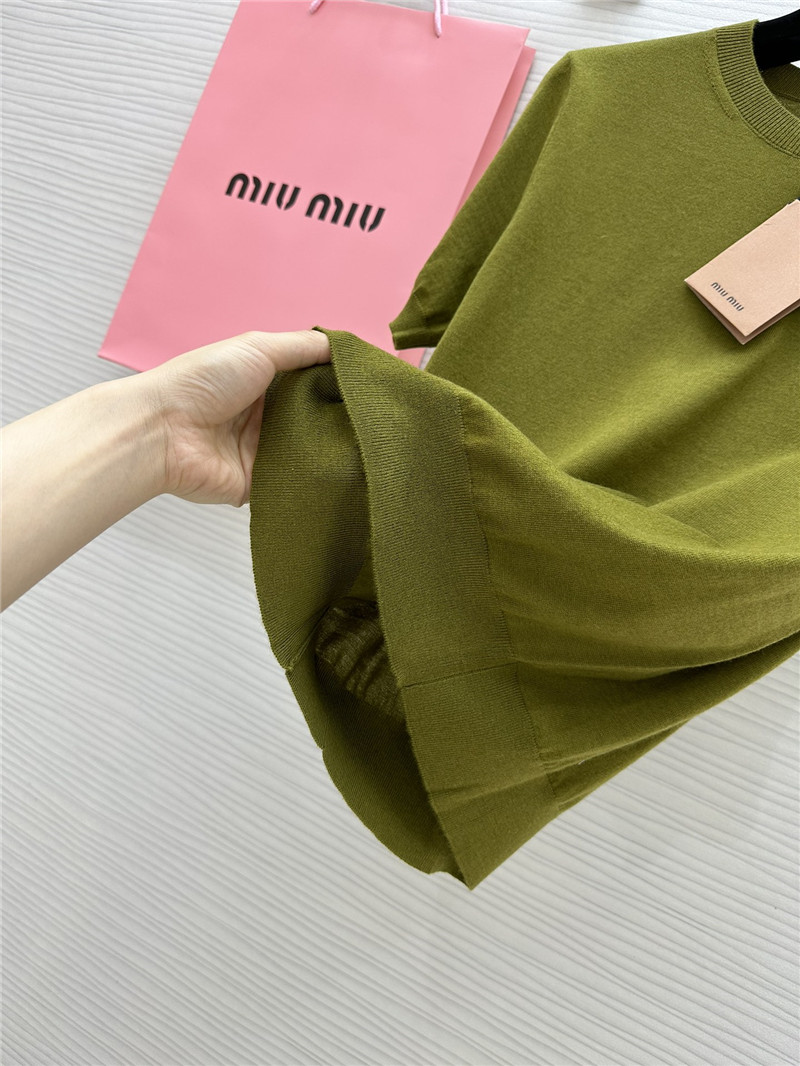 M1um1u small logo knitted short sleeve replica clothing sites