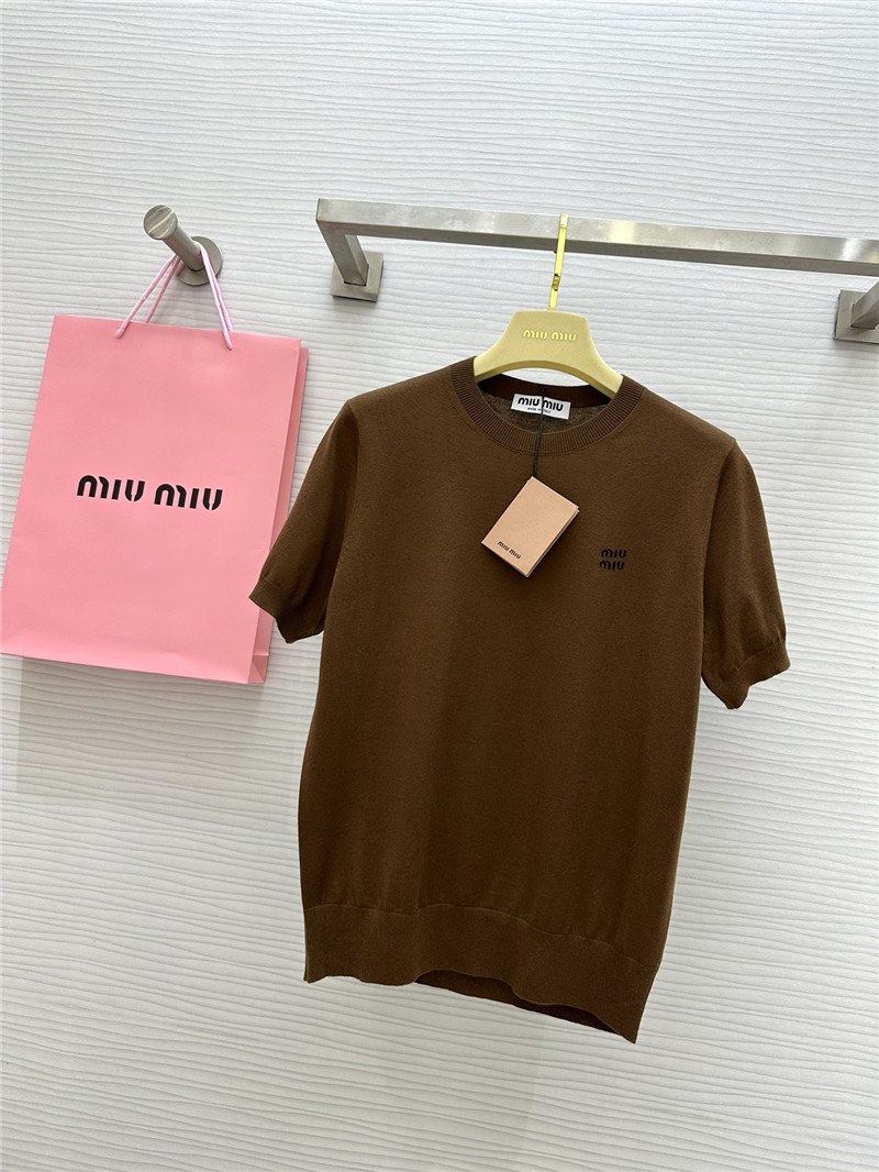 miumiu small logo knitted short sleeve replica clothing sites