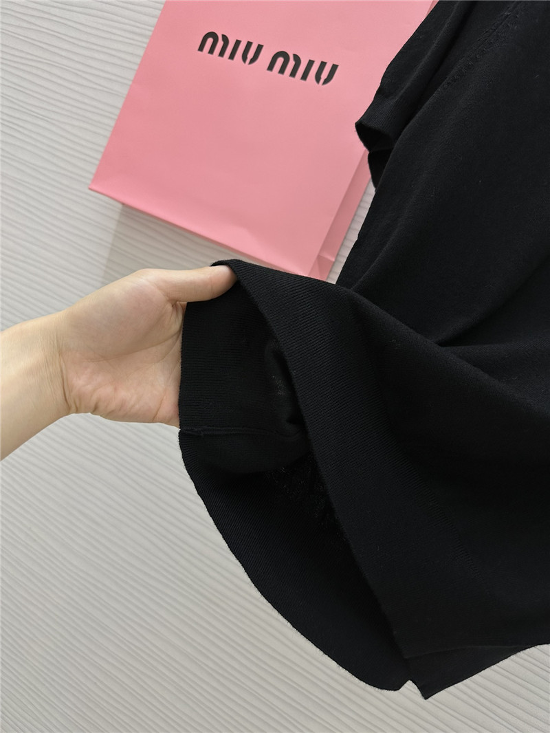 M1um1u small logo knitted short sleeve replica clothing sites