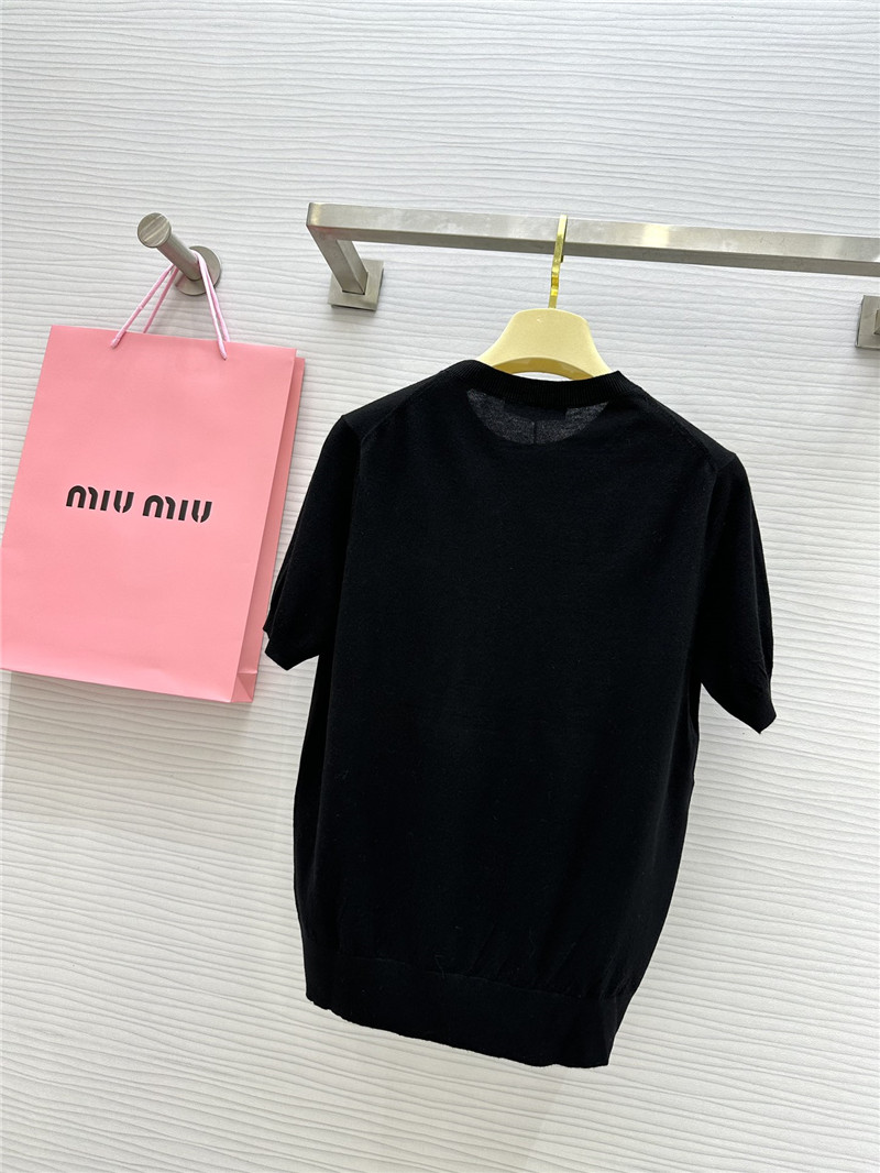 M1um1u small logo knitted short sleeve replica clothing sites