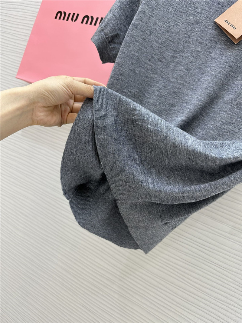 M1um1u small logo knitted short sleeve replica clothing sites