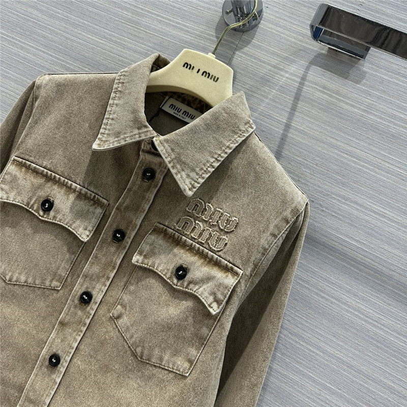 M1um1u denim jacket replica designer clothes