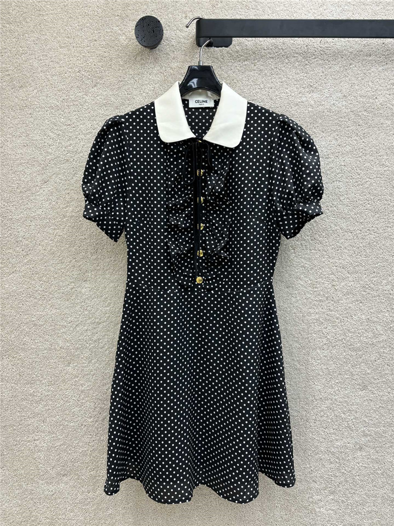celine ribbon polka dot dress replica designer clothes