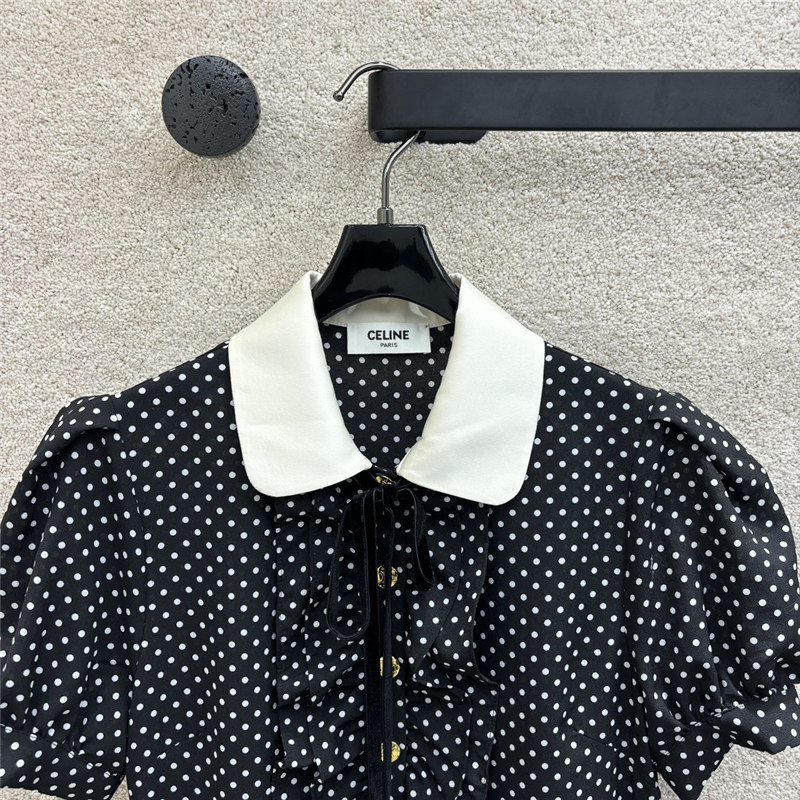 celine ribbon polka dot dress replica designer clothes
