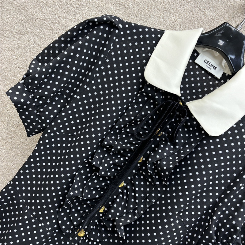 celine ribbon polka dot dress replica designer clothes