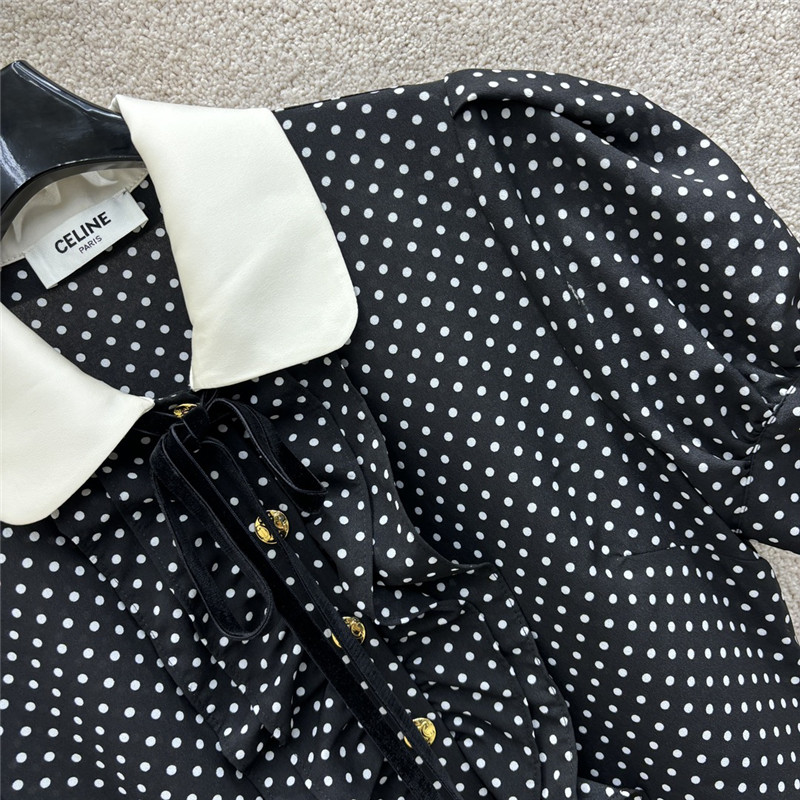 celine ribbon polka dot dress replica designer clothes