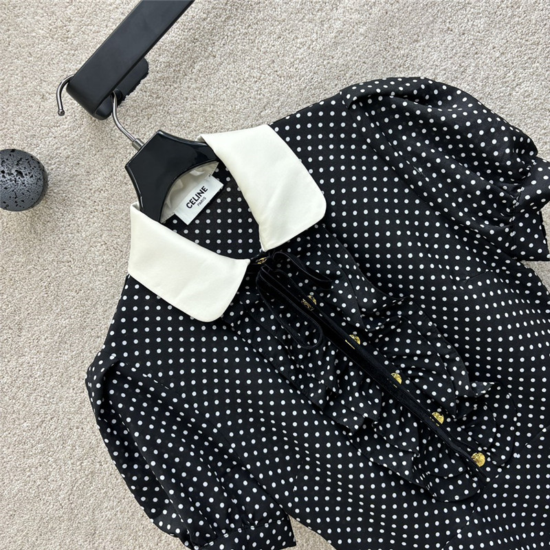 celine ribbon polka dot dress replica designer clothes