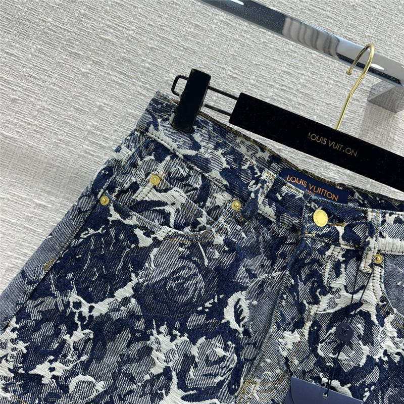 louis vuitton LV vintage jacquard denim shorts replica clothing