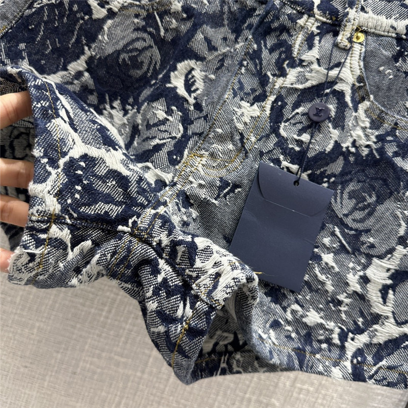louis vuitton LV vintage jacquard denim shorts replica clothing