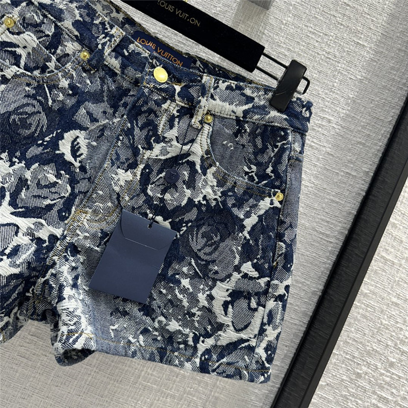 louis vuitton LV vintage jacquard denim shorts replica clothing