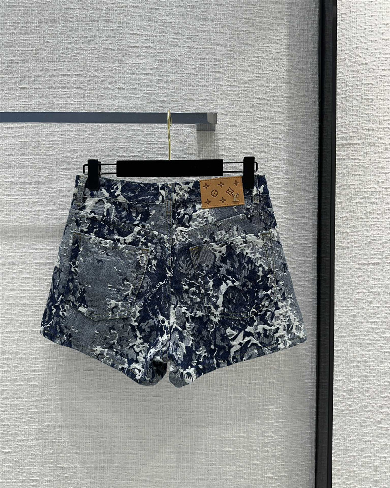 louis vuitton LV vintage jacquard denim shorts replica clothing