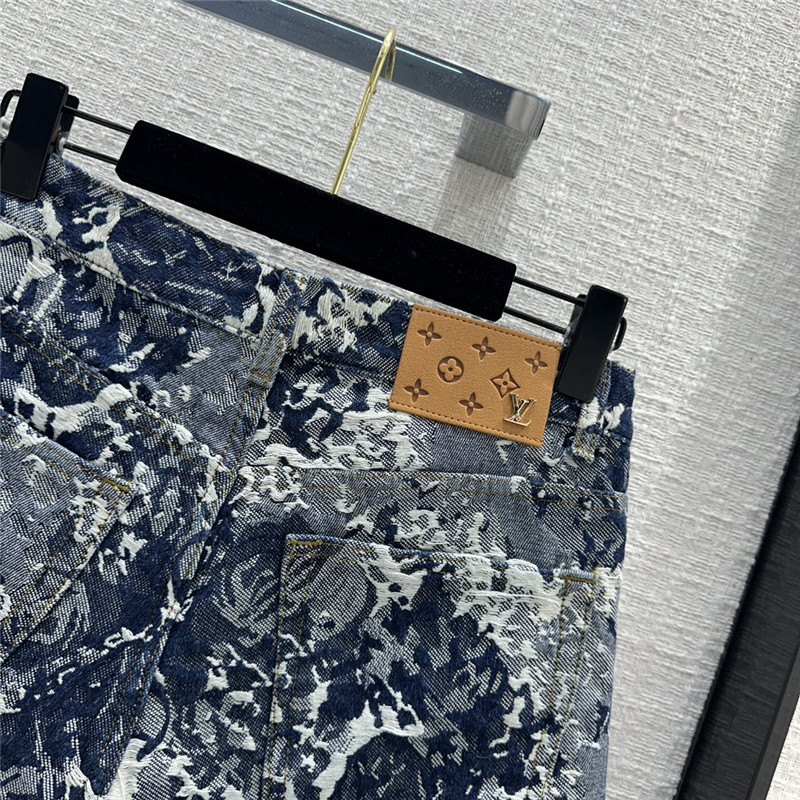 louis vuitton LV vintage jacquard denim shorts replica clothing
