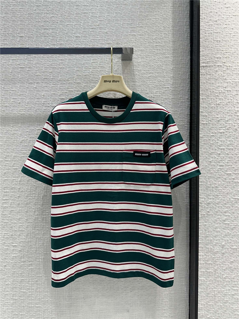 miumiu striped short-sleeved T-shirt replica clothing sites