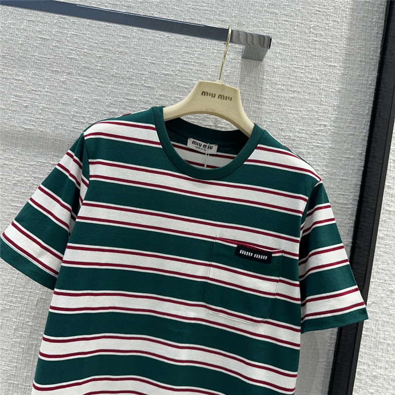 miumiu striped short-sleeved T-shirt replica clothing sites