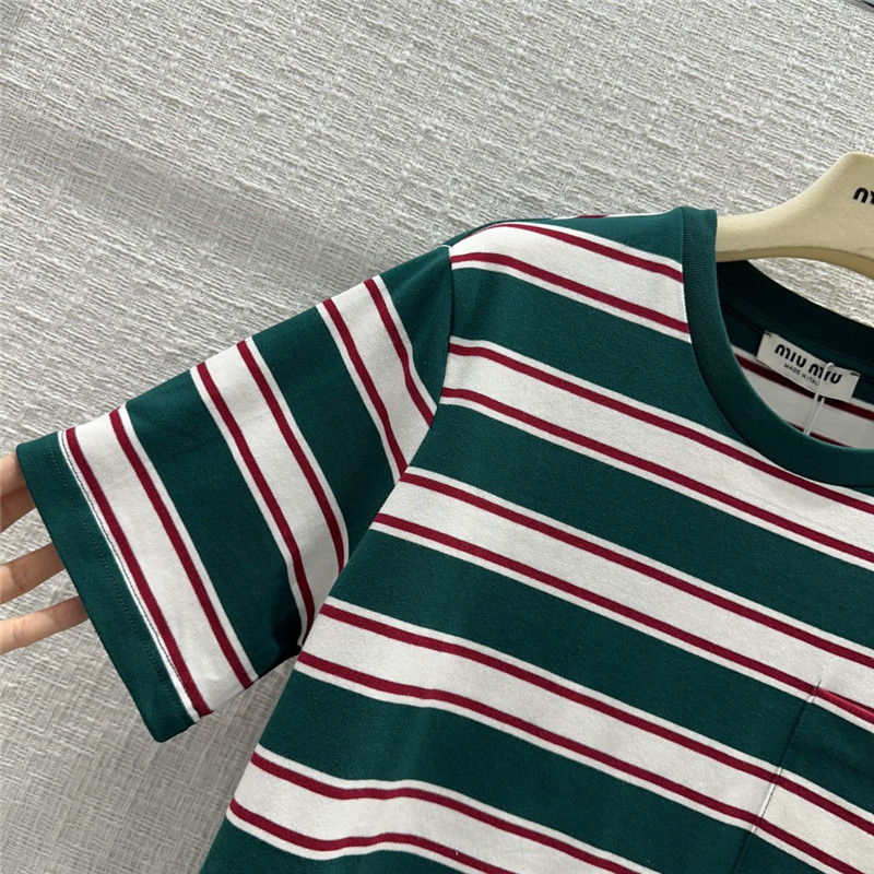 miumiu striped short-sleeved T-shirt replica clothing sites
