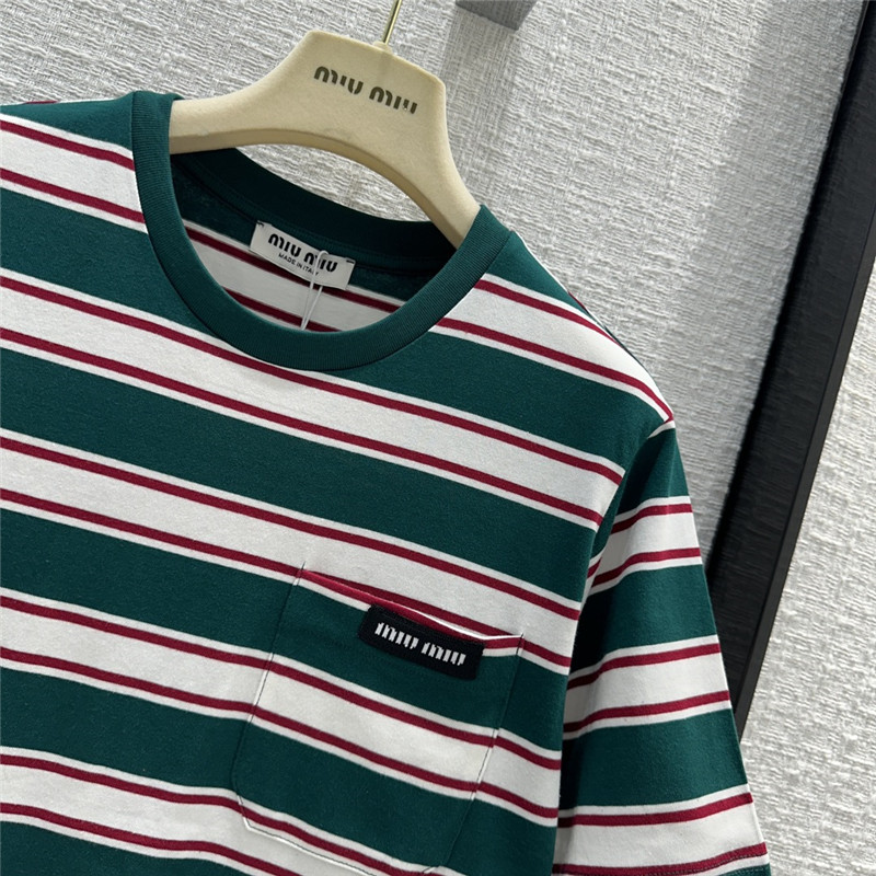 miumiu striped short-sleeved T-shirt replica clothing sites