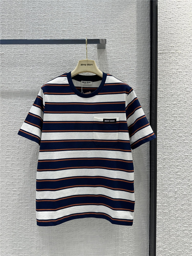 miumiu striped short-sleeved T-shirt replica clothing sites