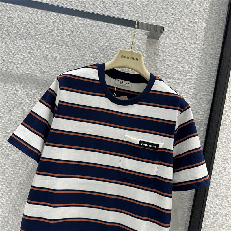 miumiu striped short-sleeved T-shirt replica clothing sites