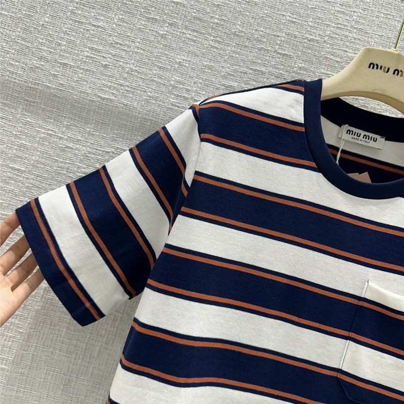 miumiu striped short-sleeved T-shirt replica clothing sites