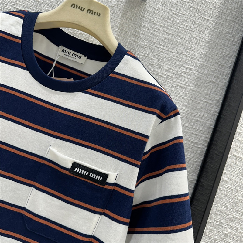 miumiu striped short-sleeved T-shirt replica clothing sites