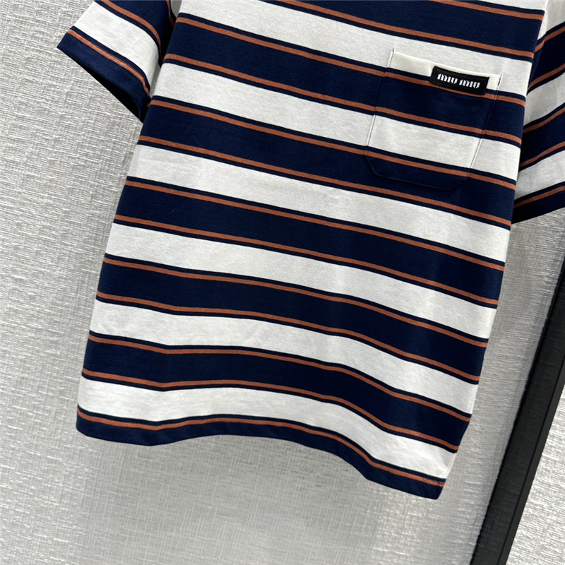 miumiu striped short-sleeved T-shirt replica clothing sites