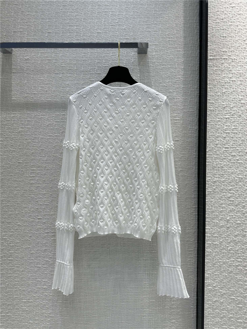 Chanel Hook Fastening Knitted Cardigan in White