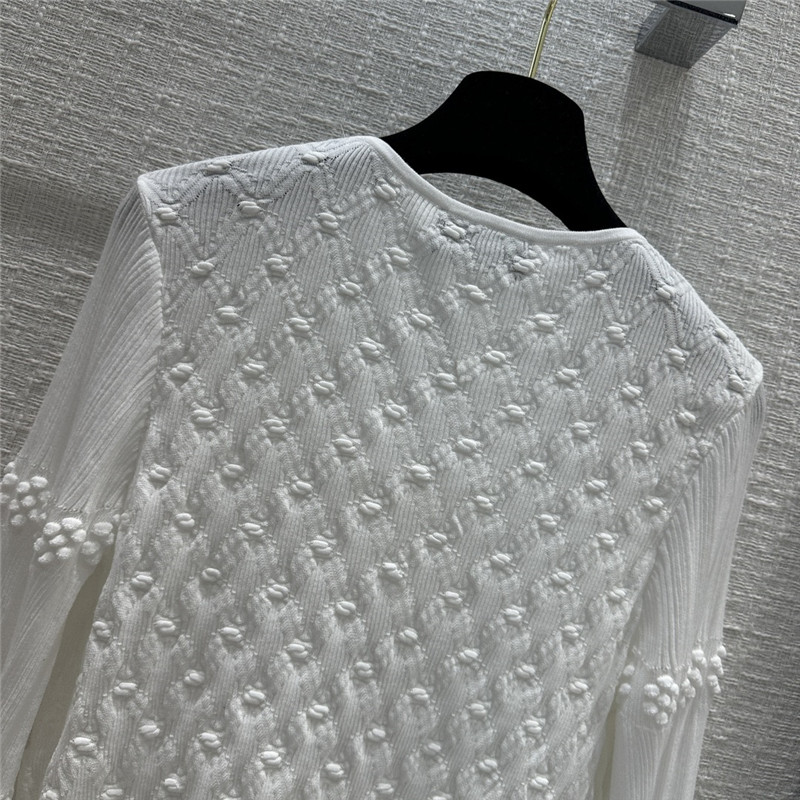 Chanel Hook Fastening Knitted Cardigan in White