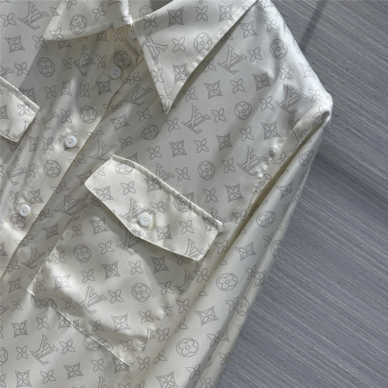 l0vis Vvtt0n lv milk tea logo printed silk shirt replica clothing
