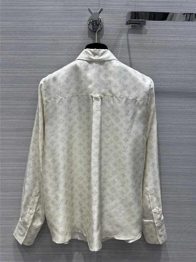 l0vis Vvtt0n lv milk tea logo printed silk shirt replica clothing