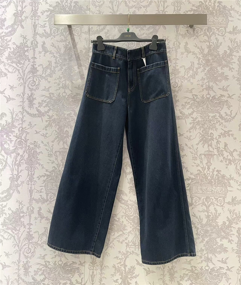 dior dark blue wide leg jeans replica d&g clothing
