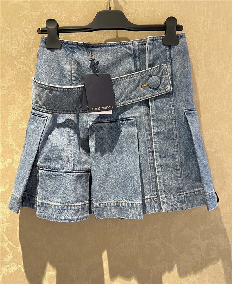 louis vuitton LV new denim button skirt replica clothes