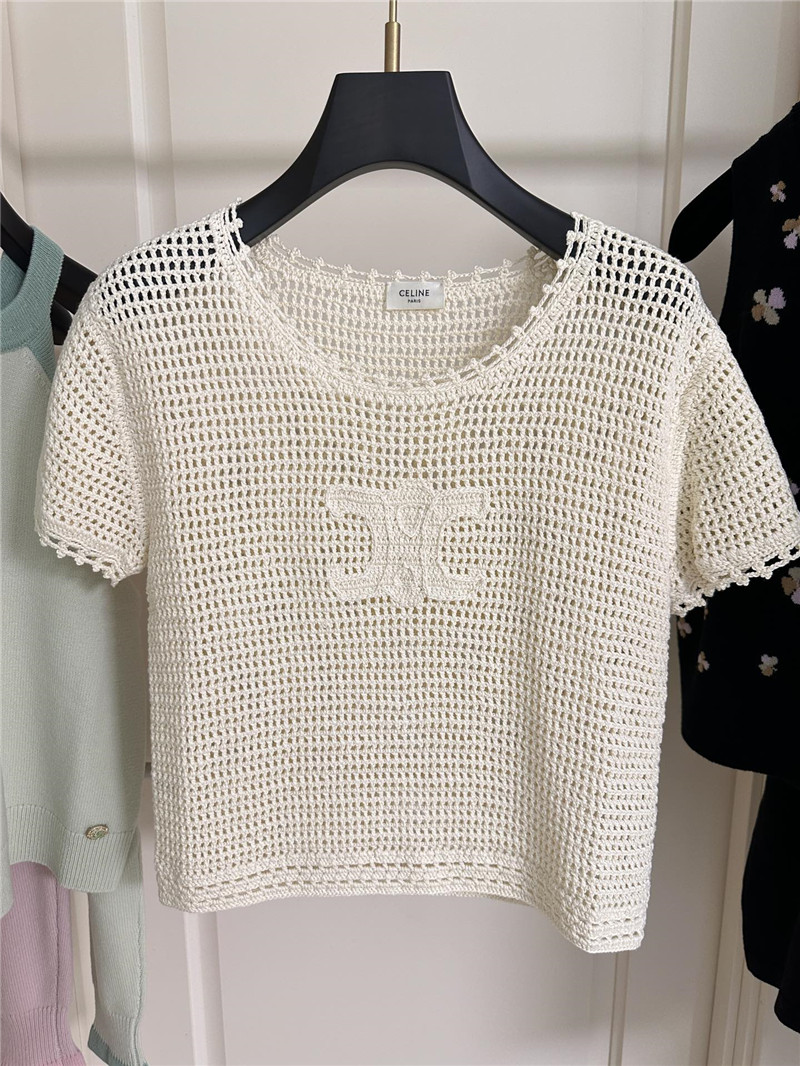 Ce1i*e hollow short sleeve replica designer clothes